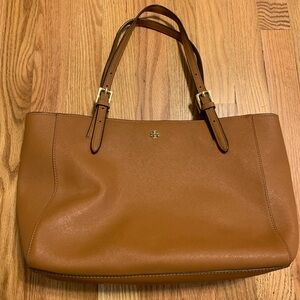 Tory Burch Cognac Brown Leather Tote Bag